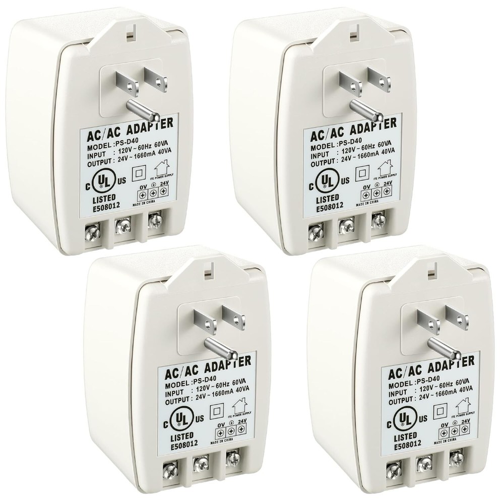 UL Certified 24V 40VA Transformer Pack - Ideal for Ring Doorbells & Thermostats