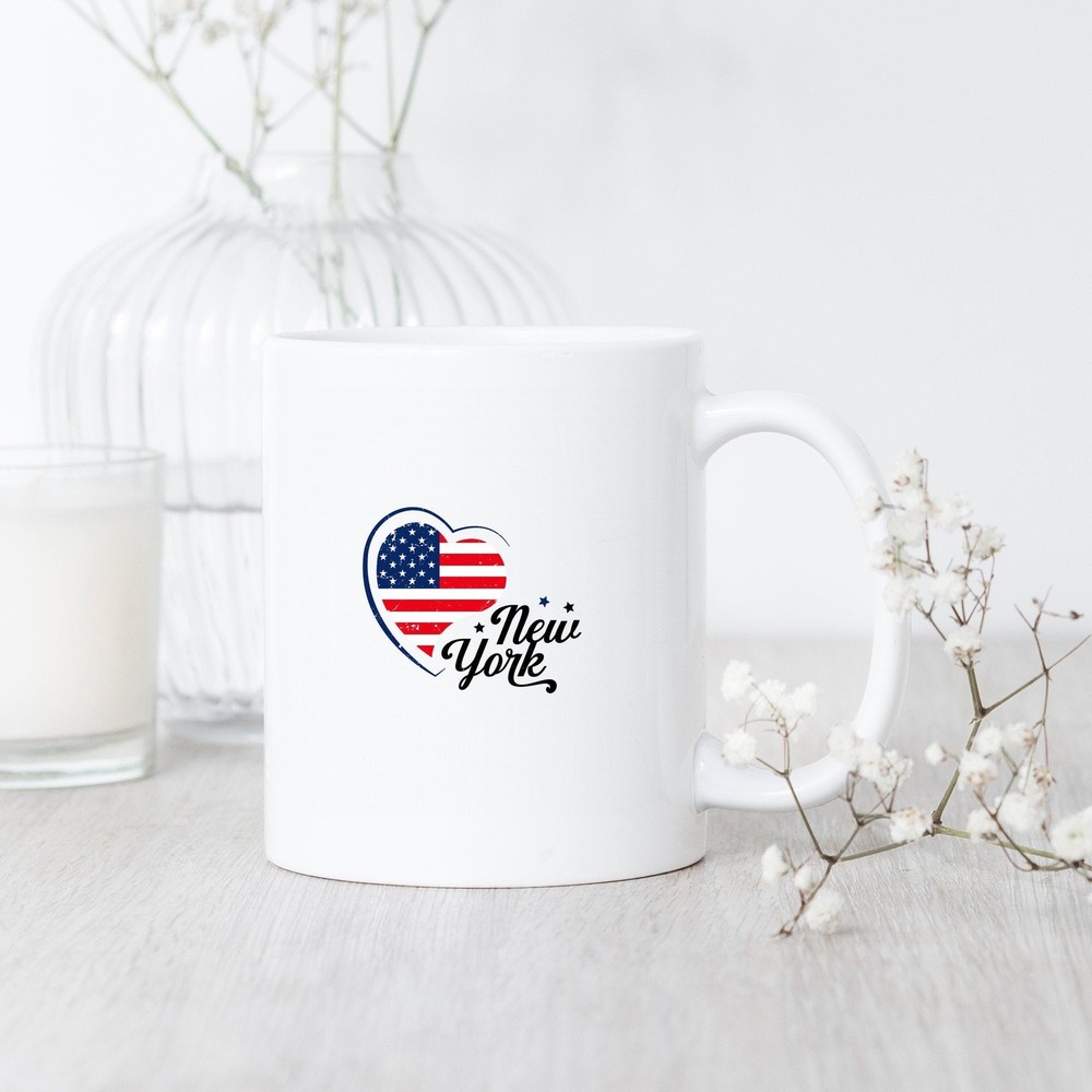 New York Heart Flag New York Mug New York Gift New York Flag New York Pride New