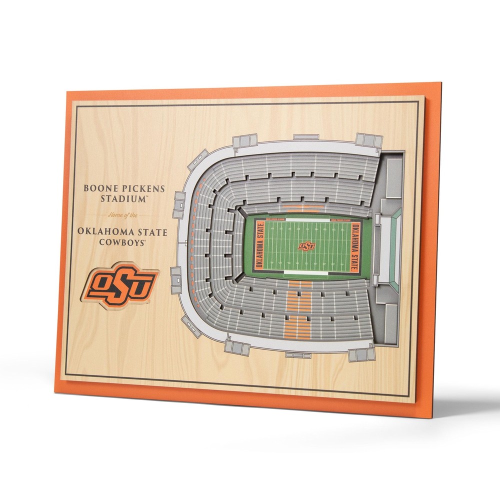 NCAA Oklahoma State Cowboys 3D Stadium Wall Art - 5-Layer Boone Pickens Stadium Decor