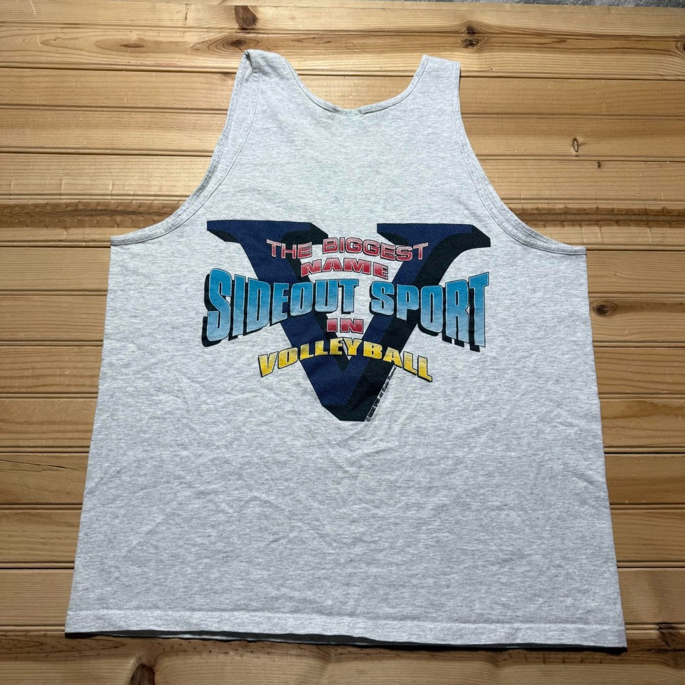 Vintage 90s Sideout Sport Volleyball Heather Graphic Tank Top Men's - Size XL