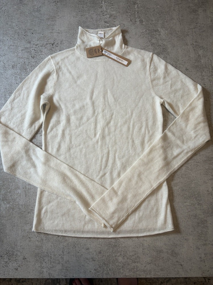 Skims Sheer Cashmere Turtleneck XS Egret