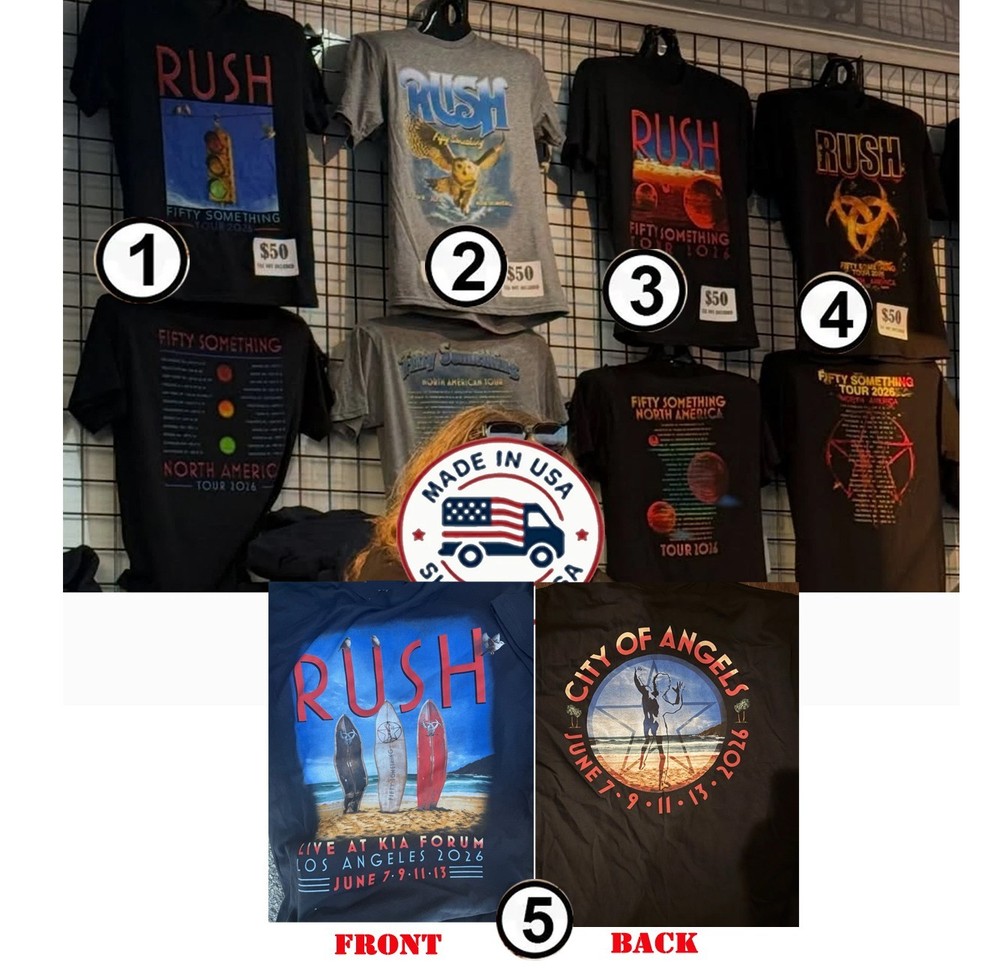 RUSH Band Fifty Something North American Tour 2026 T Shirt Reprint