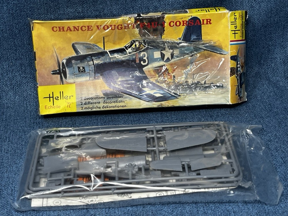 Heller Chance Vought F4U-1 Corsair 1/72 Scale Model Kit SEALED contents Open Box