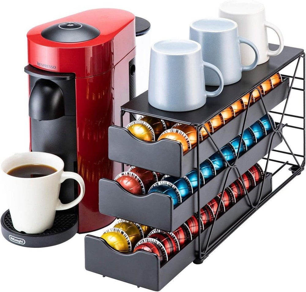 Nespresso Vertuo Multi-Tier Coffee Pod Holder Storage Drawer for Large Capacity