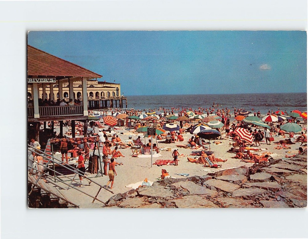 Postcard Beach Scene & Music Pier Ocean City NJ USA