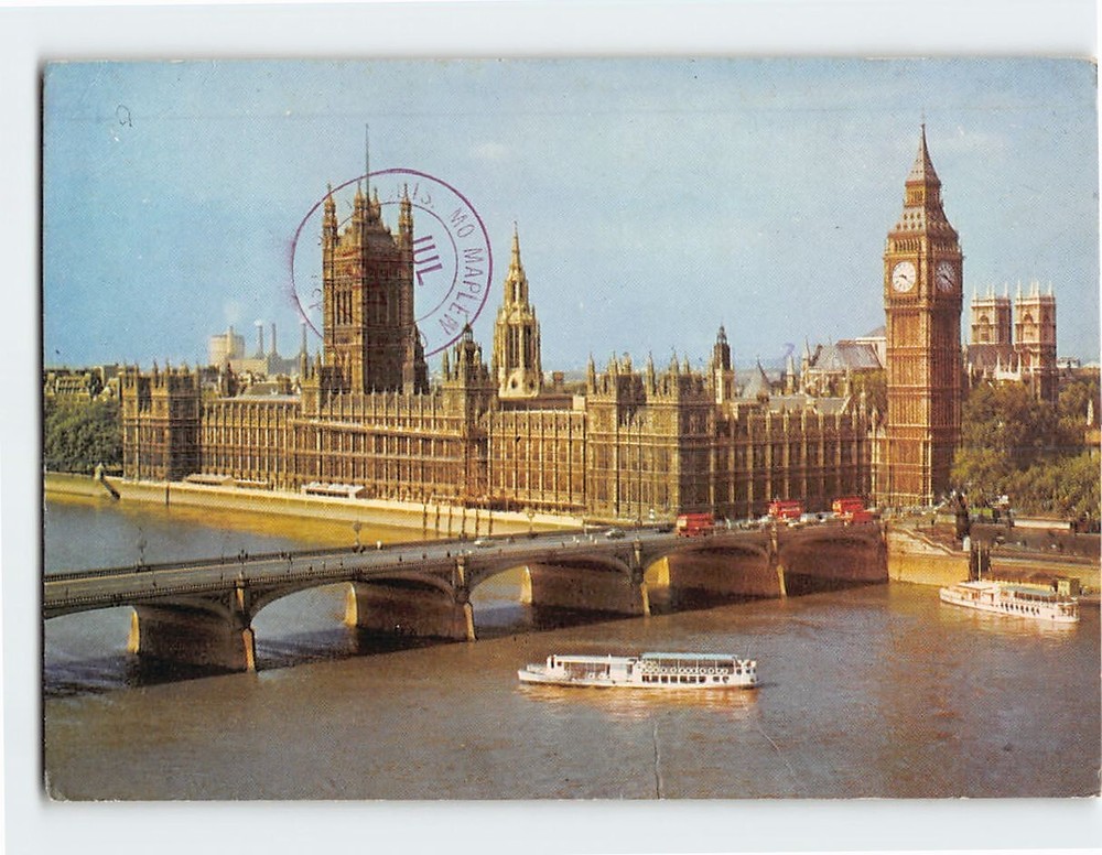 Postcard Houses Of Parliament & Westminster Bridge London England