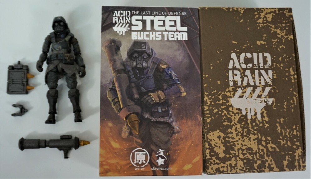 1/18 Acid Rain Bucks Team Steel Figure Loose Complete with Box Rare Oritoy Collectible-image