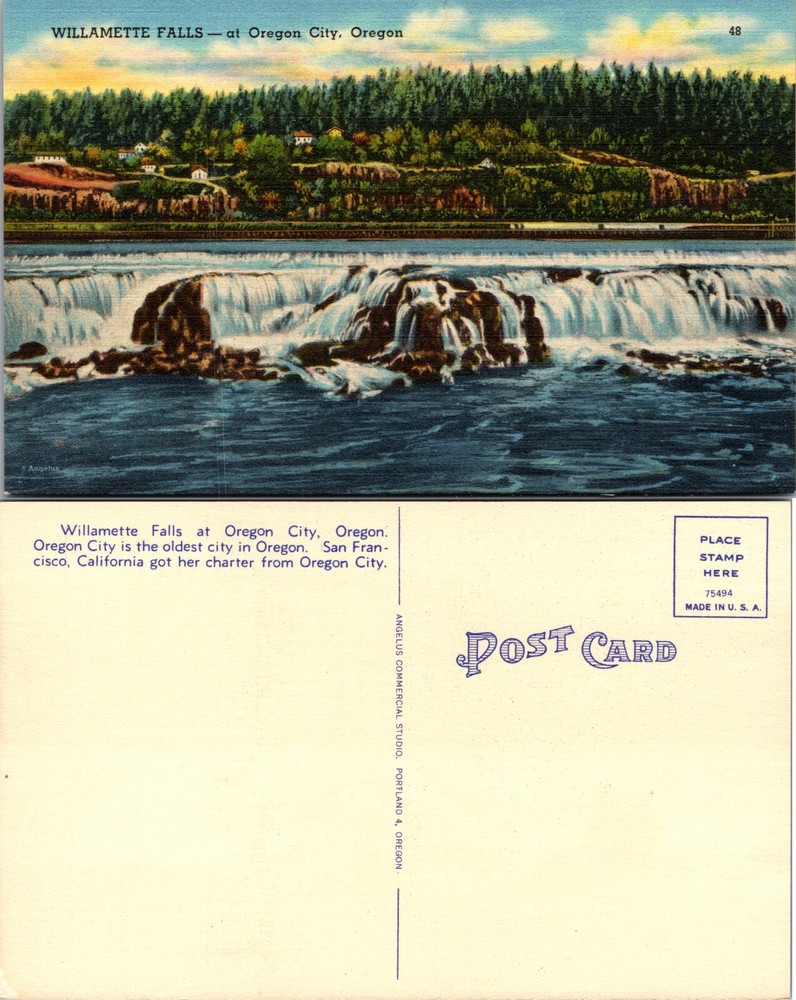 Willamette Falls Oregon City Oregon OR Postcard