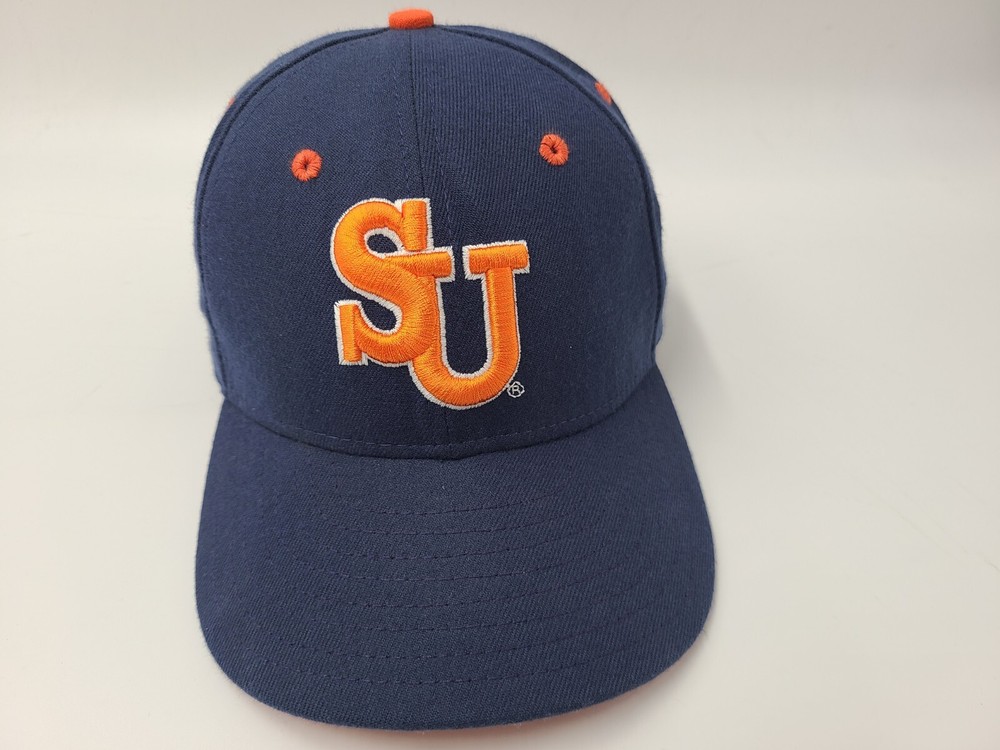Vintage Syracuse Orange NCAA New Era Tyro.001 Fitted Cap in Blue Size 7