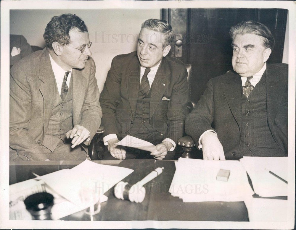 1937 Press Photo DC CIO Sidney Hillman, Francis Gorman, John L Lewis - ner31175