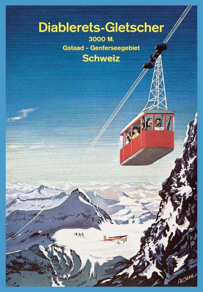 Decoration Poster.Home room art.Interior design.Diablerets Gletscher Ski.7194
