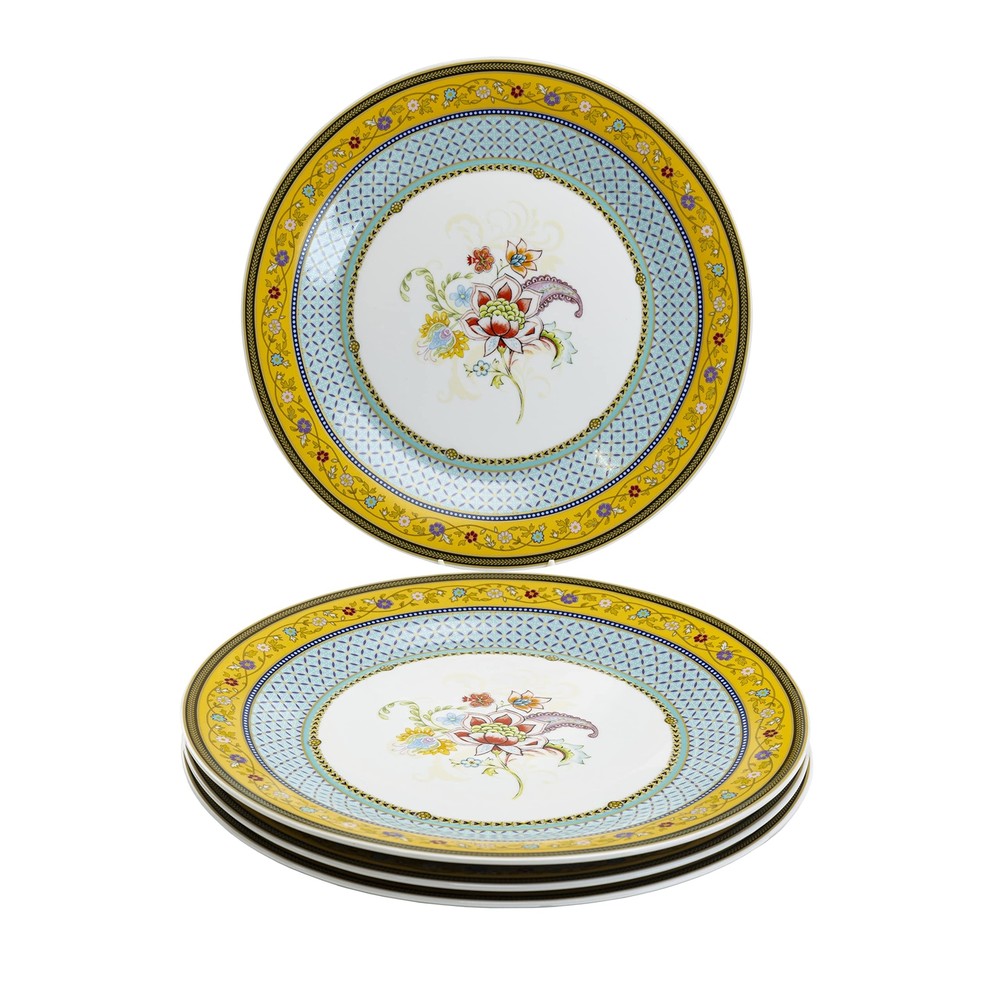 Emperor Garden 10.5-Inch Multicolor Porcelain Dinner Plates, Set of 4 Y6495