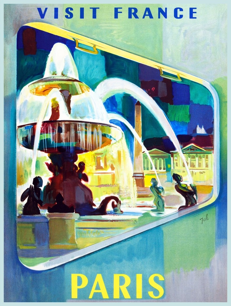 Decorative POSTER.Home room Interior art design.Paris.France.Retro Travel.7083