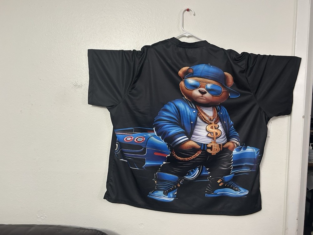 Men’ Plus Size 6 XL Cool Bear Short Sleeve Crew Neck T- Shirt