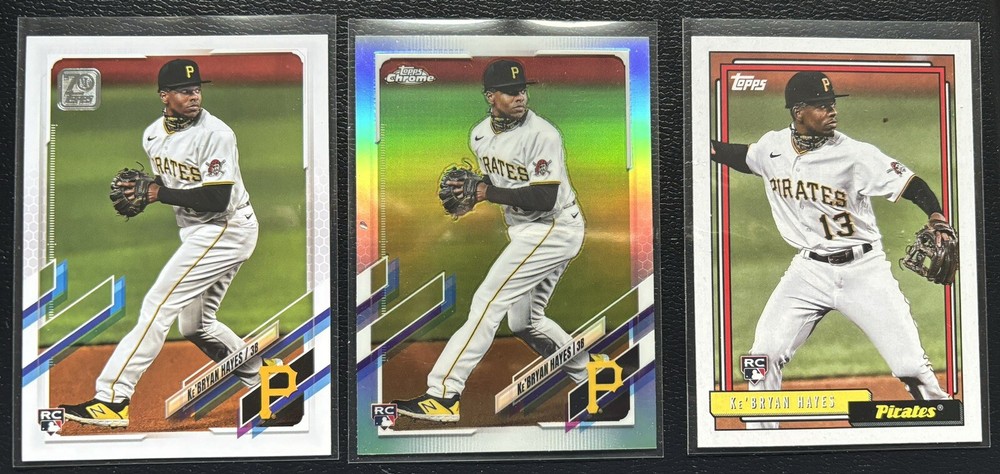 Ke'Bryan Hayes Topps Rookie Lot (3) Baseball Cards Pittsburgh Pirates