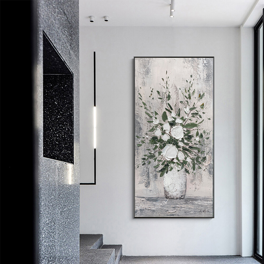 Handmade 3D Wall Art Flower Home Decorative Oil Painting Abstract Knife Flower