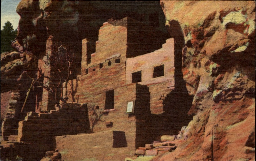 Speaker Chief House at Manitou Cliff Dwellings ~ Manitou Springs Colorado 1940s