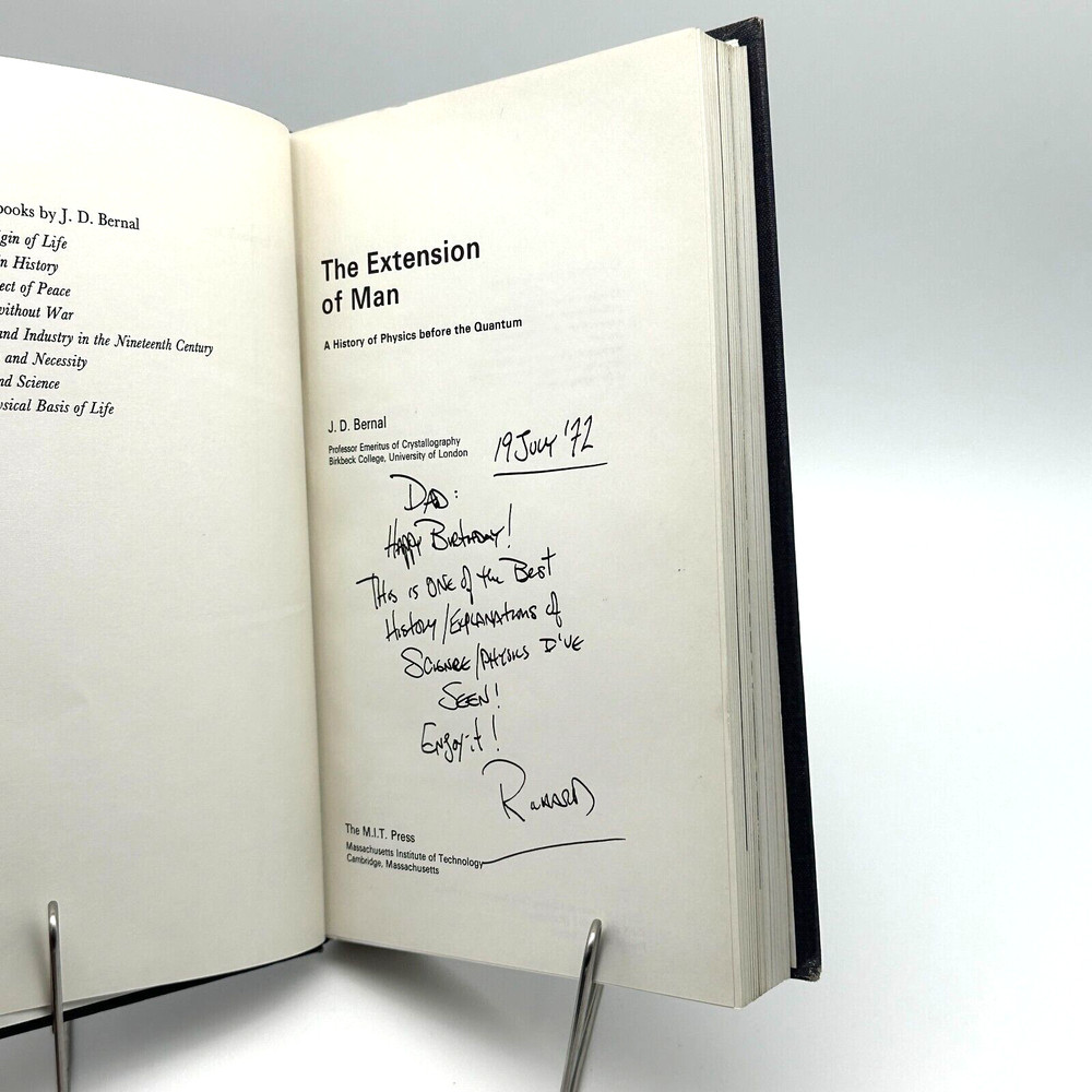 Rare 1972 J.D. Bernal The Extension of Man 1st Ed Science MIT Press Inscribed