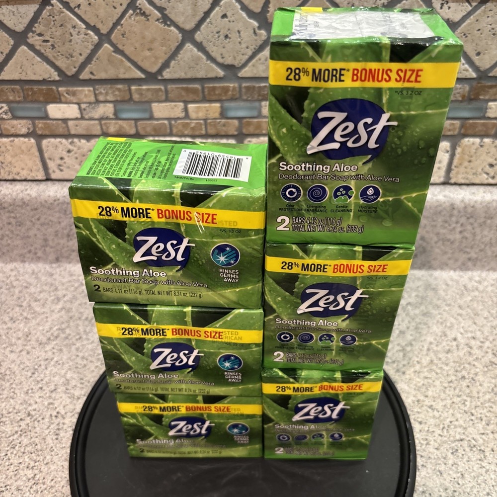 Zest Soothing Aloe Bar Soap 12 Pack 4.12oz Each
