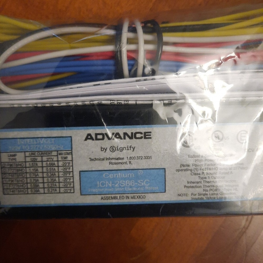 Philips Advance Centium ICN-2S86-SC Fluorescent Electronic Ballast - New No Box