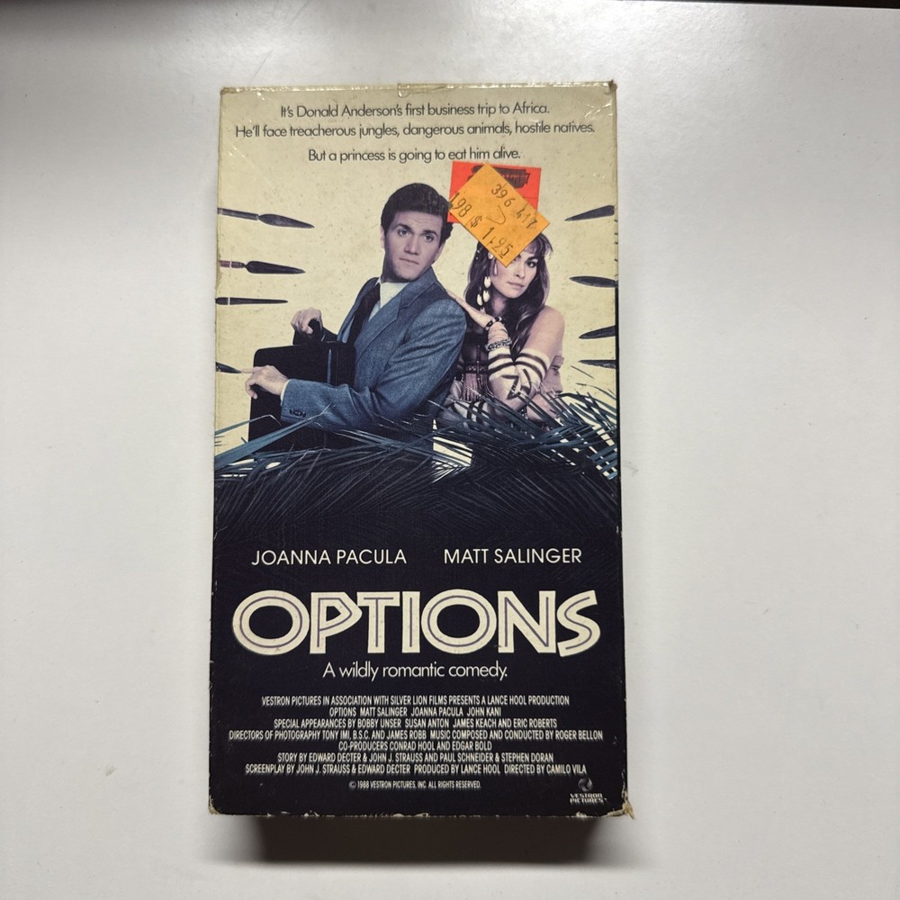 Options VHS 1988 Comedy Romance Vintage Pacula Salinger Susan Anton Vestron Vid