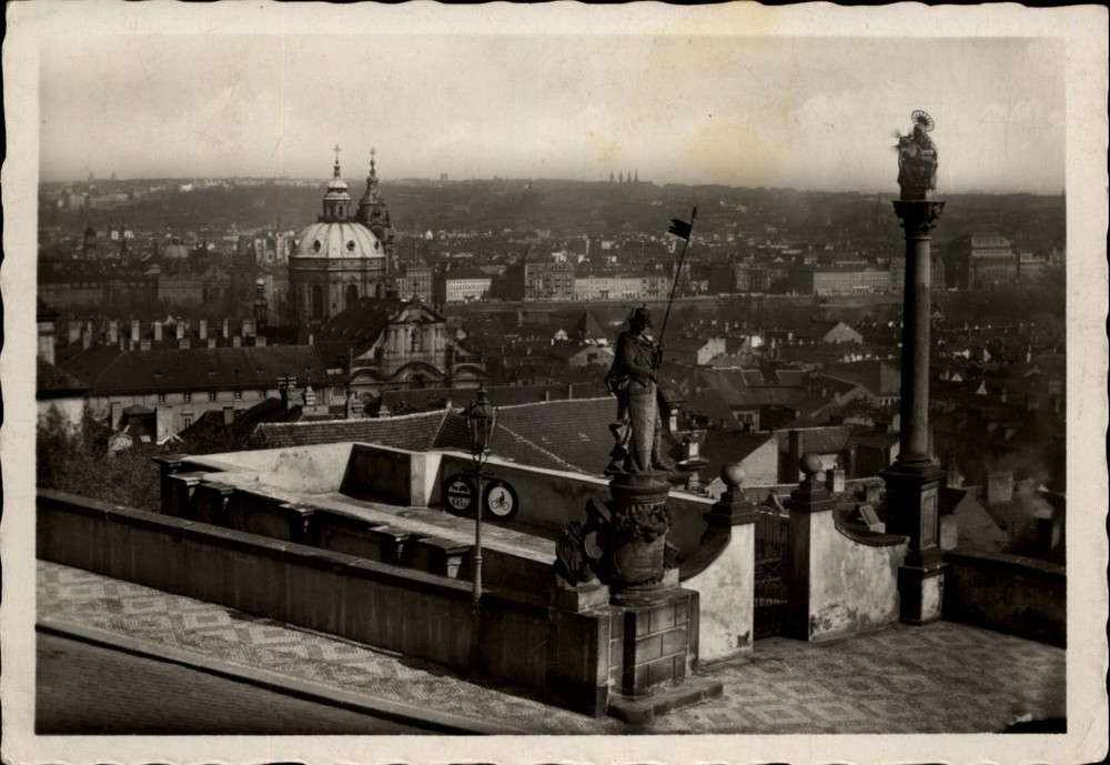 RPPC Prague Czech Republic View vintage postcard m272