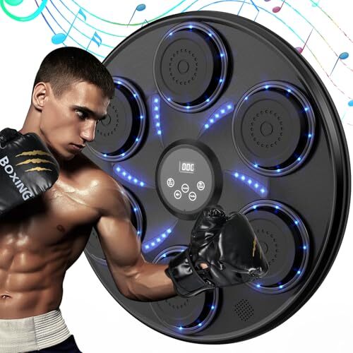Music Boxing Machine for Adults & Kids, Workout Equipment with Boxing Gloves,