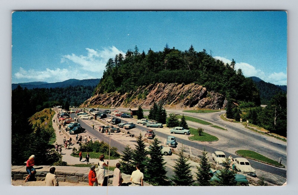 Great Smoky Mountains National Park Newfound Gap Parking Area Vintage Postcard