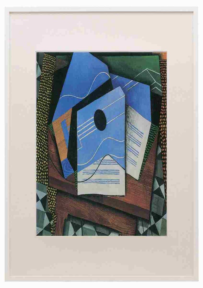 Table With Guitar Abstract Art A3 A4 Framed Print Picture-image