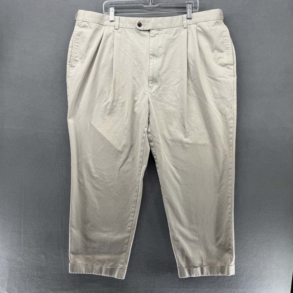 Joseph & Feiss Dress Pants Mens 46X30 Ivory Pleated Front Classic Fit Waistband