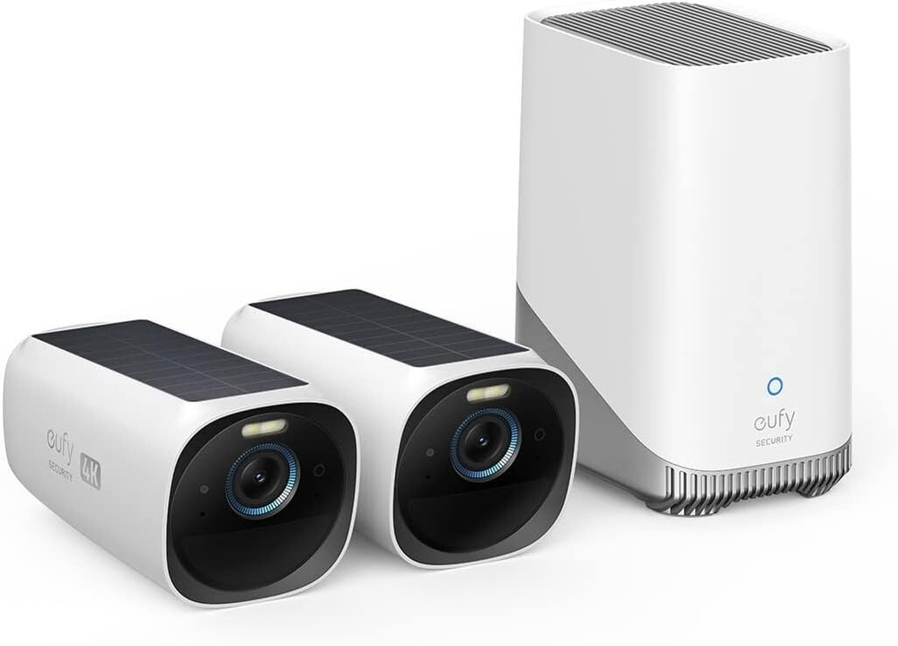 4K Solar-Powered Outdoor Security Camera with AI Face Recognition - 2-Cam Kit