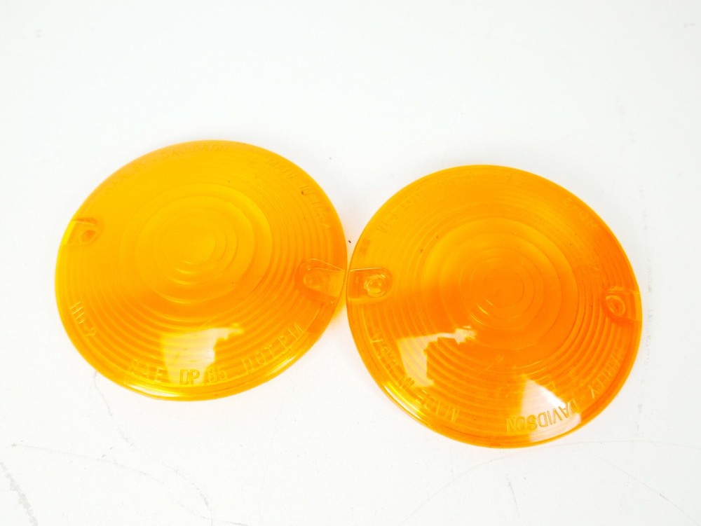 OEM Harley Davidson Classic FLHTC Amber Turn Signal Light Cover Lens