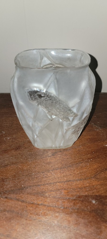 Phoneix/consolidated  Glass. Clear Owl Vase