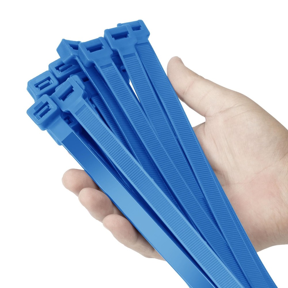12-Inch Heavy Duty Blue Zip Ties 100-Pack, 250 LB Strength Ultra Strong Plastic Cable Ties