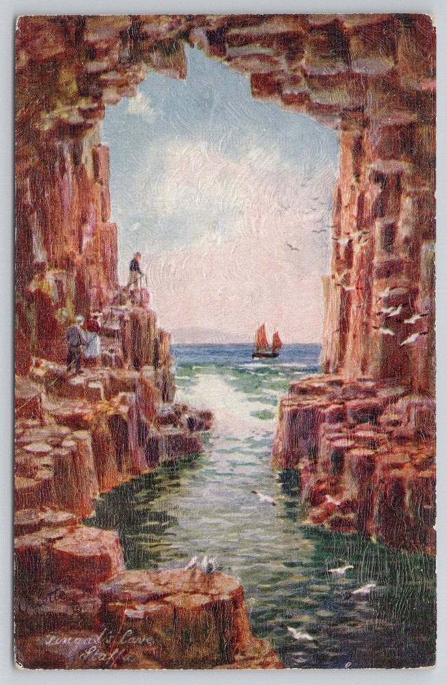 Fingal's Cave Staffa Scotland Raphael Tuck OILFACSIM Postcard Pre-1920