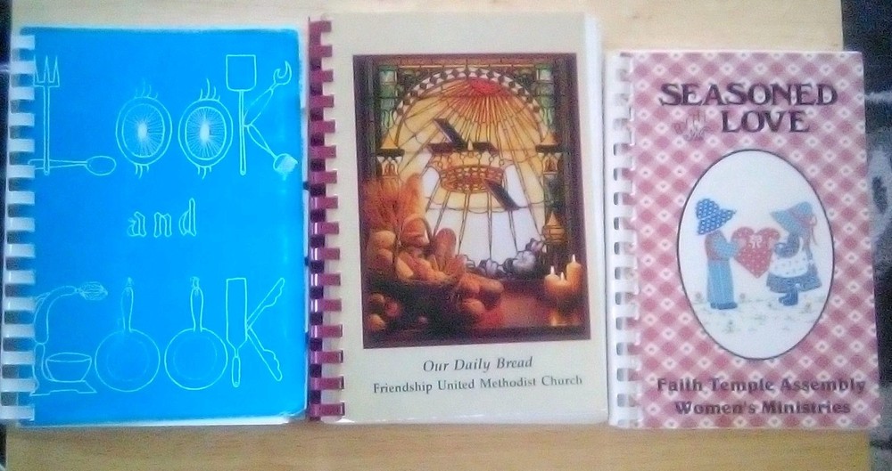 Lot 3 Vintage 1970s‑80s Southern Church Community Fundraiser Spiral Cookbooks