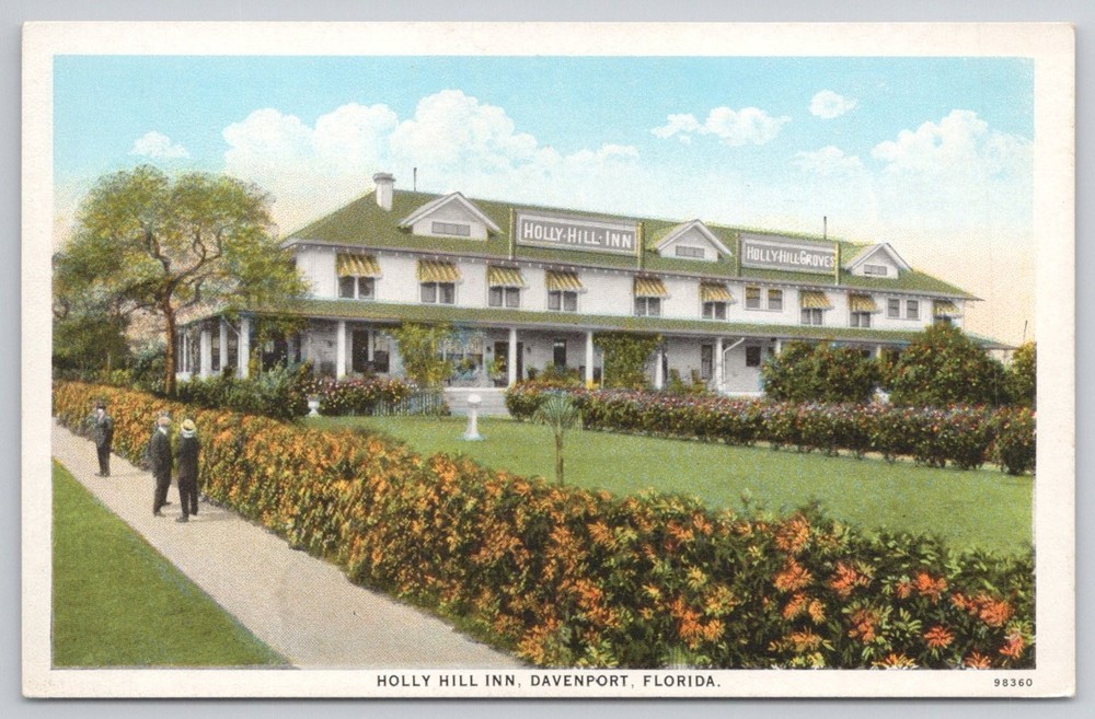 Holly Hill Inn Davenport Florida Vintage Linen Postcard 1930s