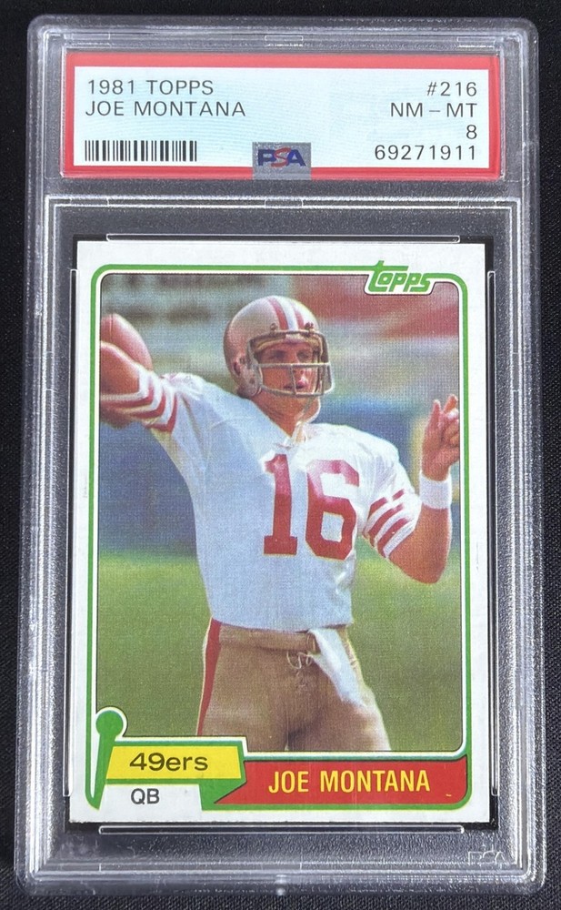 1981 Topps Joe Montana #216 RC 49ers PSA 8