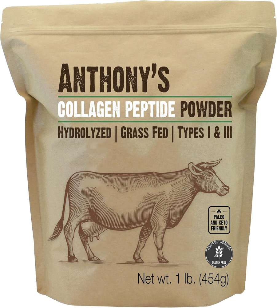 Collagen Peptide Powder – 1lb, Pure Hydrolyzed, Grass-Fed, Gluten-Free, Keto & P