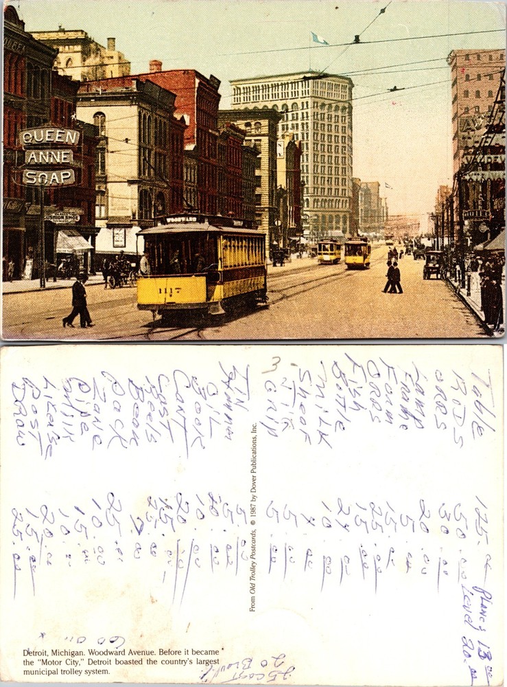 Continental Detroit MI Woodward Avenue Postcard