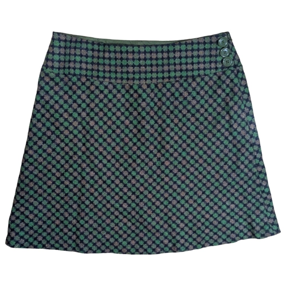 Loft y2k green dot geometric mod mini skirt