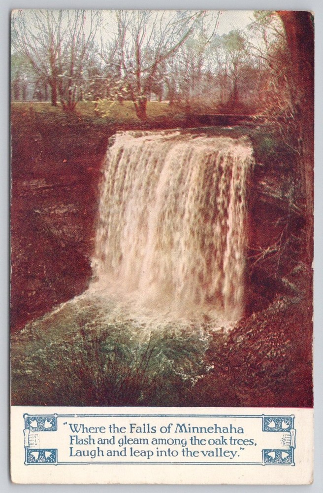 Minnehaha Falls Minneapolis MN Vintage Postcard V.O. Hammon Pub. Co.