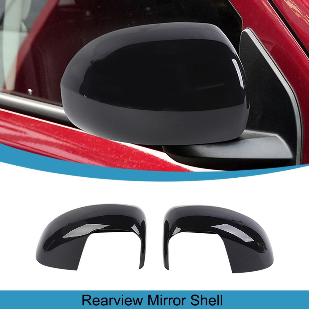 Black ABS Side Rearview Mirror Cover Shell Trim Cap for Jeep Compass 2008-2016