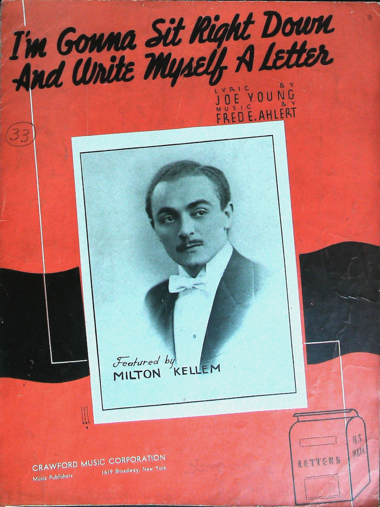 I'm Gonna Sit Right Down and Write Myself A Letter Vintage Sheet Music 1935