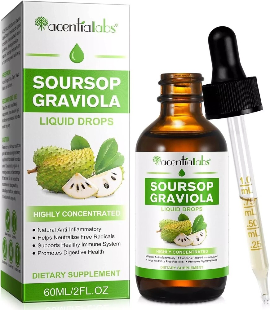 Naturesours 100% Pure Organic Soursop Graviola Extract Immune Support 60ML 12/26