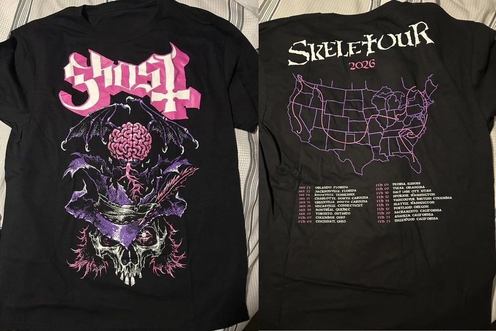 SALE! Ghost Skeletour World Tour 2026 Tour Dates T-shirt