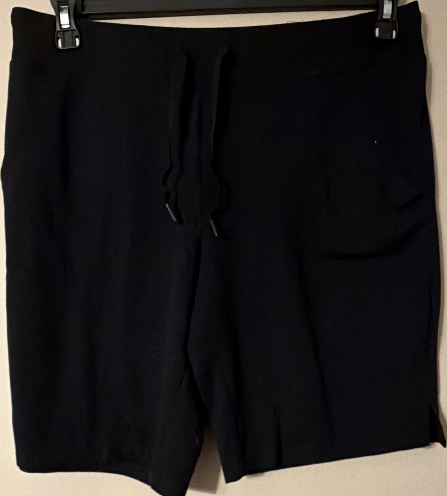 Athletic Works Women's Black Athletic Shorts Stretch Elastic Waist Drawstring