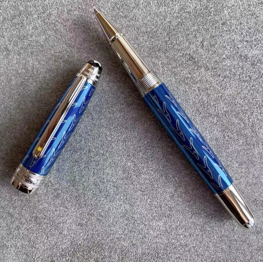 Deluxe Metal Fox Series Blue Color 0.7mm Rollerball Pen No Box