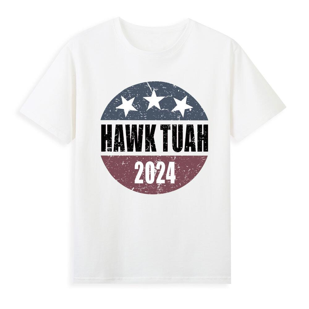 Hawk Tuah 2024 Funny Meme Humor Quote Joke Gift Retro Men s Black White T-Shirt