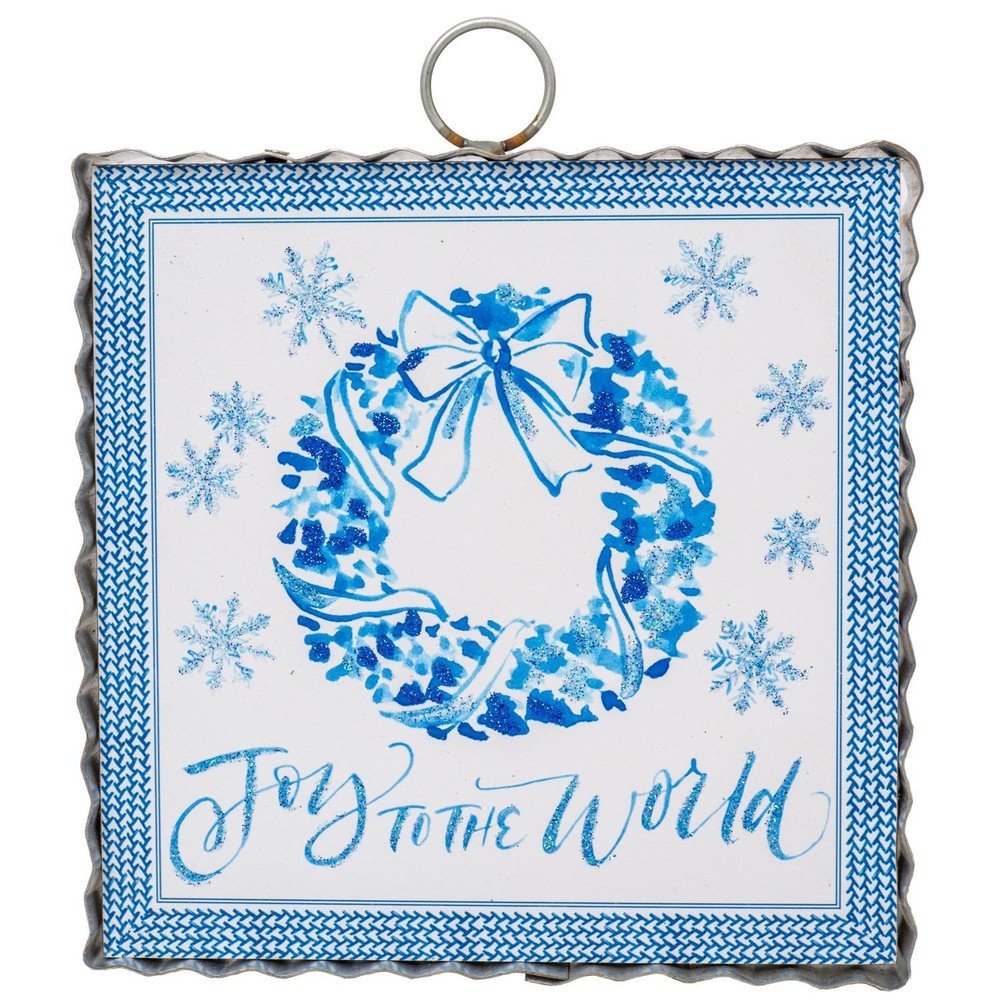 The Round Top Collection Mini Gallery Blue Joy To The World 6x6x1